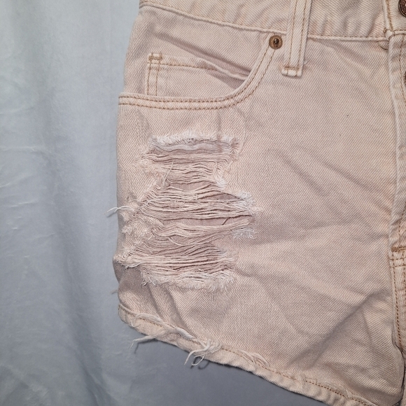 Abercrombie&fitch button fly distressed shorts size 0 - Picture 4 of 6
